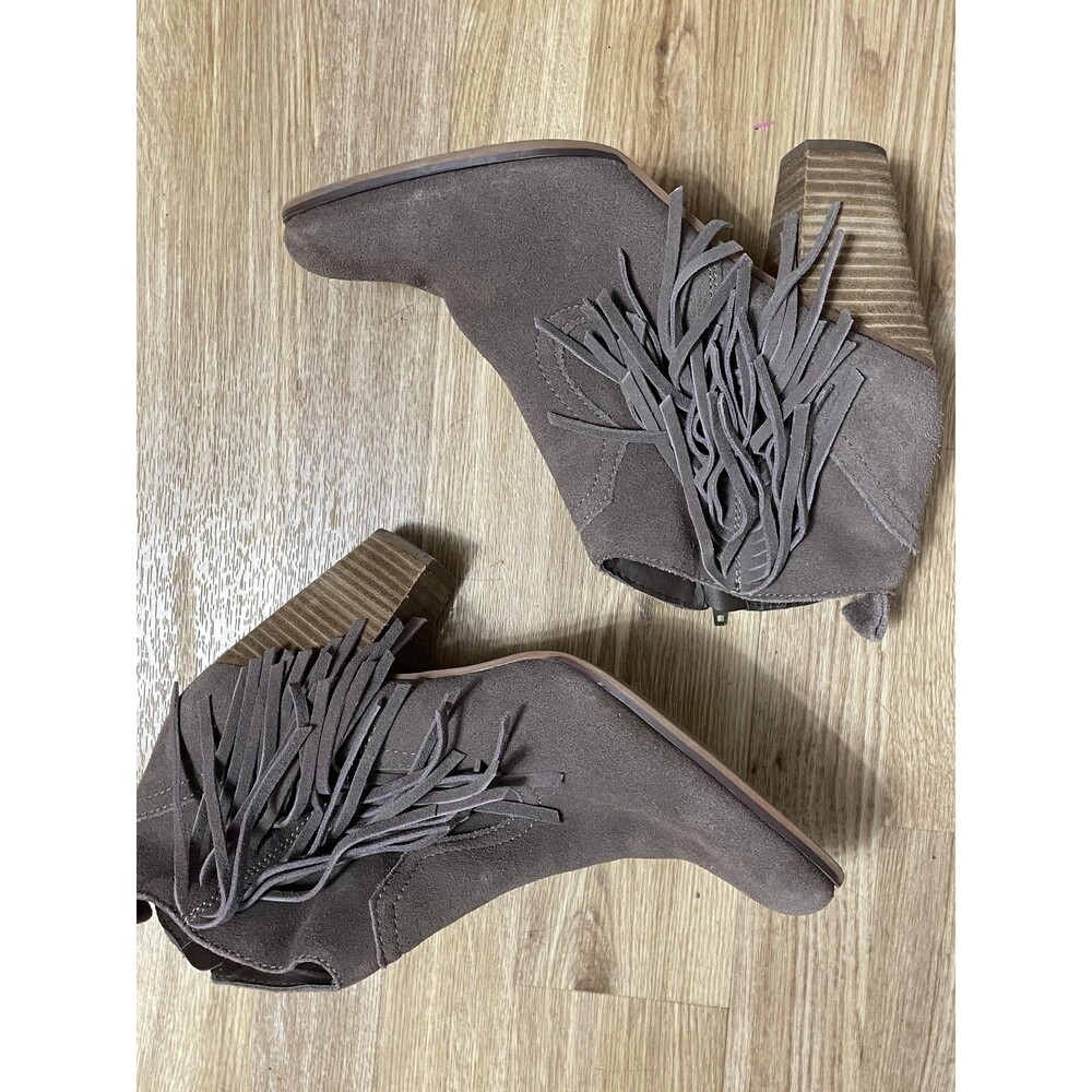 Steve Madden Boots Womens 10 Brown Faux Suede Ohio Fringe Western Ankle Booties